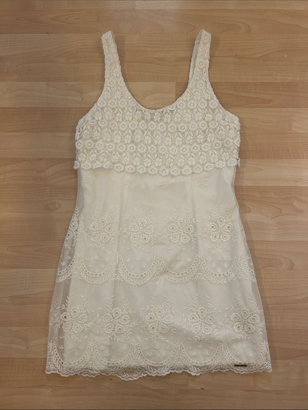 Abercrombie & Fitch Ivory Crochet Lace Mini Dress